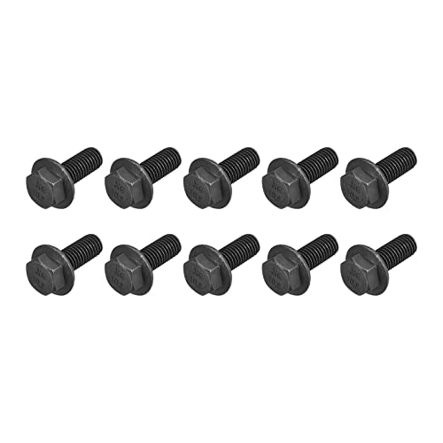 METALLIXITY Flanged Hex Head Bolts (M10x25mm) 10pcs, Hexagon Serrated Flange Bolt Fully Thread Screw
