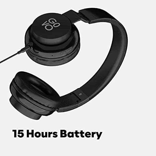 Image of GOVO Gobold 400 Wireless On Ear Headphone with Mic,15H Play Time,40Mm Driver,Passive Noise Cancellation,Black