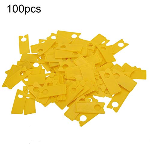 Mumusuki Plastic Plant Tag Label Marker Hanging Flower Seed Name Sign Outdoor Waterproof for Garden Farmland Orchard (100 pcs)(Yellow)