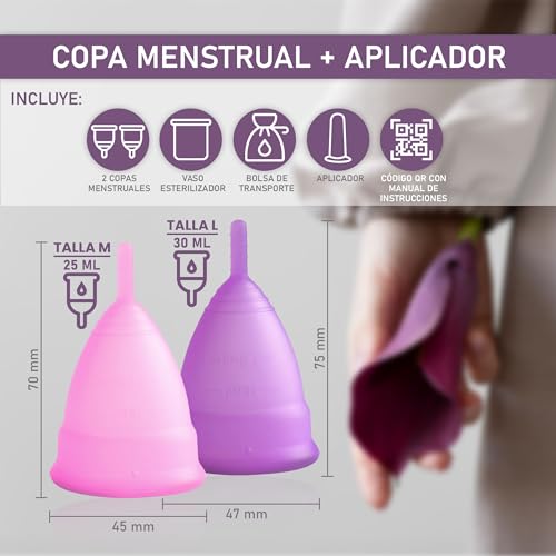 Copo Menstrual Bibrad - Conjunto de 2 Copos Menstruais