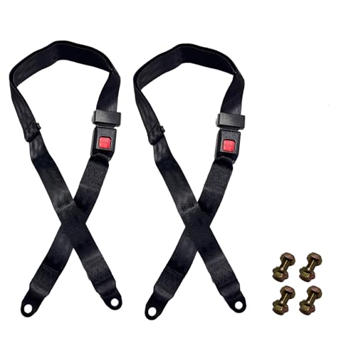 2 Sets Universal Golf Cart Seat Belts Kit, 2 Point Adjustable Belts Polyester Fabric Belt fit for EZGO, Club Car, Yamaha Golf cart