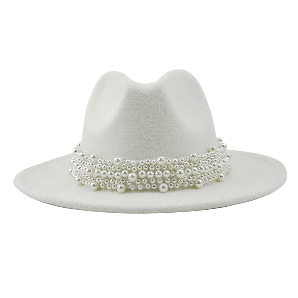 Cashmere Fedora Hat Womens Wide Brim Jazz Cap Bowler Hat Dress Hats White|Clothing, Shoes & Accessories | Womens Accessories | Hats-image-16
