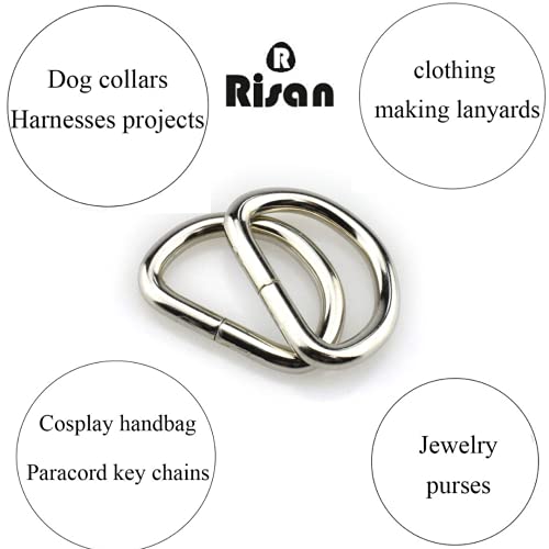 Image of Risan Plastic D Rings Buckles for Straps Ties Belts Bags, for Leather Bags Garment Clothes Needlework Luggage, Purse (25 mm /2.5 cms) 1 inch inch -20 Piece Set