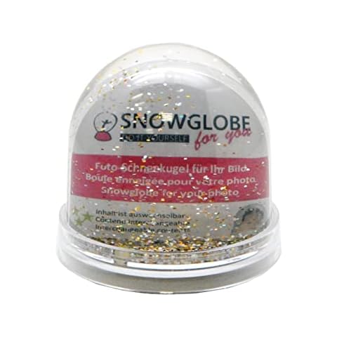 Snowglobe for You - 50010 Foto-Schneekugel groß mit Bild Sockel transparent Inhalt Silber und Gold Glitzer - 9 cm Cover