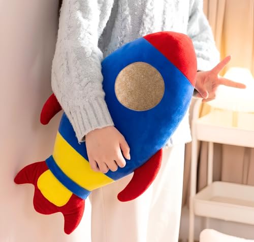 Image of Tickles Rocket Shaped Soft Stuffed Plush Pillow Cushion for Kids Boys & Girls Birthday Gift Nursery & Bedroom Decor (Size: 38 cm Color: Multicolor)