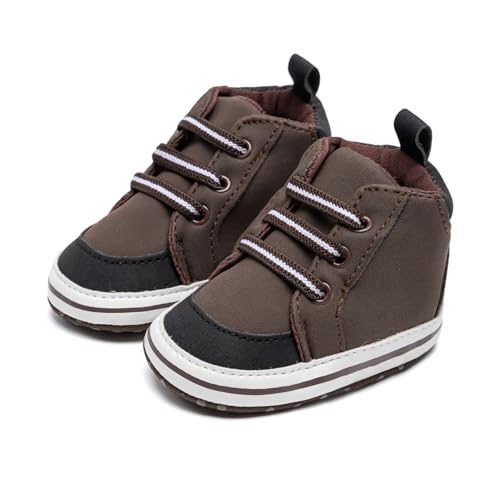 Image of CENCIRILY Baby Boys Girls High Top Sneakers Soft Soles Anti Skid Infant Ankle Shoes Toddler Prewalker First Walking Crib Shoes
