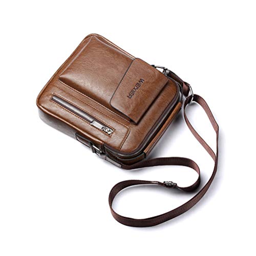 Bolsa de ombro masculina clássica de couro da TENDYCOCOCOCO, bolsa de ombro de rosa, bolsa de armaze