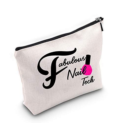 TSOTMO Fabulous Nail Tech Makeup Bag Nail Tech Gift Nail Artist Gift Beautician Gift Manicurist Cosmetic Bag Gift Nail Technician (Nail Tech)