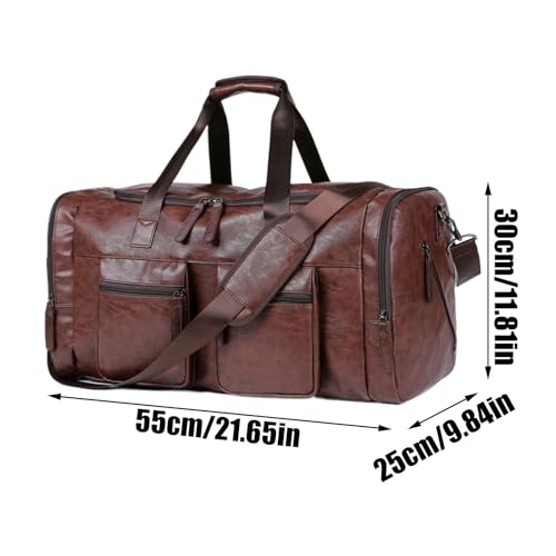 Bolsa de viaje de piel sintética de alta resistencia con elegantes compartimentos con cremallera 5
