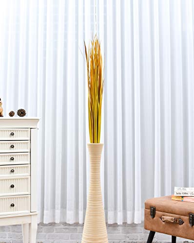 Image of Leewadee Tall Vase Filler , Natural Grass Stems - 2 Bunches of Colored Branches for Vases, Carefully Dried Twigs for Home and Bar Decoration, 45 inches, Yellow