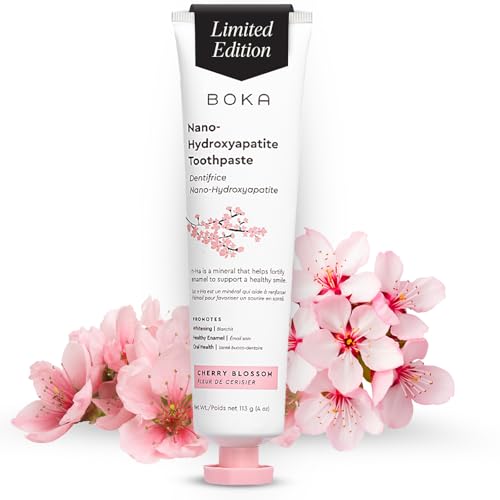 Image of Boka Fluoride Free Toothpaste, Nano Hydroxyapatite Toothpaste, Appropriate for Sensitive Teeth - for Adult Oral Care - Cherry Blossom Flavor, 4 Fl Oz 1Pk