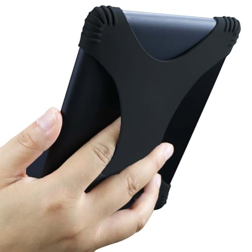 ZhaoCo Universal Anti-Slip Silicone Hand Strap Finger Grip Holder for 6" / 6.8'' / 7'' Kindle eReaders/Kobo/Sony Ebook - Black - Image 3