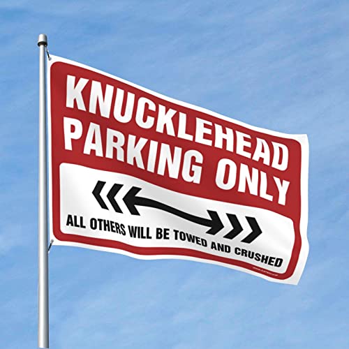 Drapeau Knucklehead Parking Only grand format 152x244 cm en tissu résistant pour mur