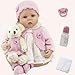 antboat 22 Pulgadas 55 cm Muñeca Reborn Bebé Niña Silicona Suave Vinilo la Vida Real como Hecho a Mano Juguetes de Niño y Niña Juguetes Reborn Toddler