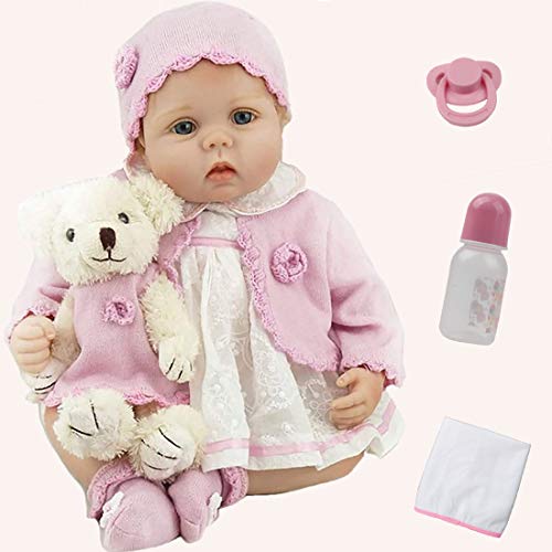antboat 22 Zoll 55cm Reborn Puppen Lebensecht Weiches Silikon Vinyl Reborn Baby Mädchen Baby Reborn Lebensecht Mädchen…