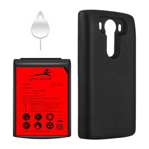 Long Lifespan Large Power Replaceable 11000mAh Extended Battery Soft TPU Full Edge Protection Cover SIM Key Compatible with LG V10 H900 AT&T BL-45B1F 3.85V