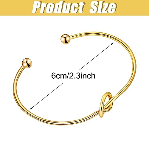 Hicarer 12 Pieces Love Knot Bracelets Knot Cuff Bangle Bracelets Bridesmaid Bangle for Women2