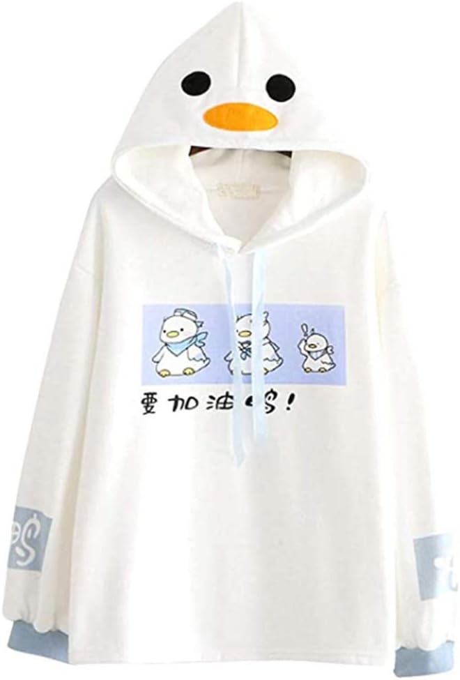 CRB Fashion Womens Kawaii Teens For Teenagers Cartoon Cotton Fleece Hoodie Top Shirt Sweatshirt