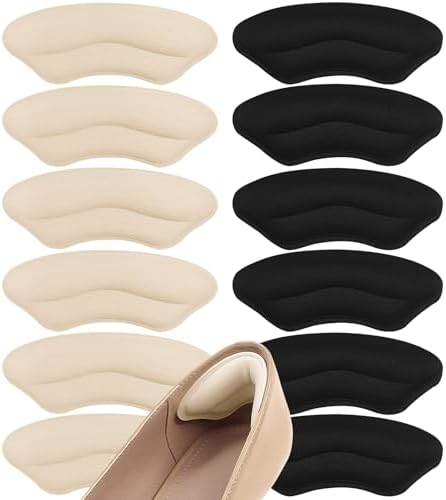 6 Pairs Heel Pads for Shoes, Memory Foam Heel Cushions to Prevent...