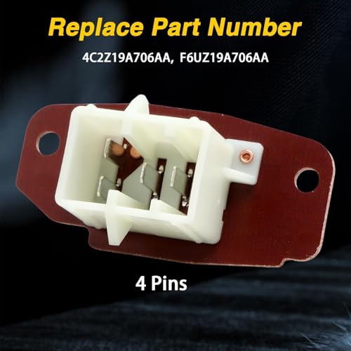 Image of HVAC Blower Motor Resistor with Connector Wire Harness Compatible with Ford E-150 E-250 E-350 E-450 E-550 F-250 F-350 F-450 F-550 Econoline Replace #: 4C2Z19A706AA, F6UZ19A706AA