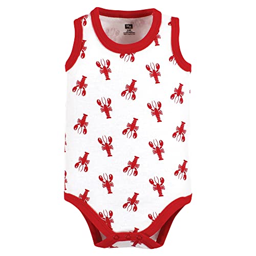 Hudson Baby Unisex Baby Cotton Sleeveless Bodysuits, Butter Me Up Lobster, 0-3 Months - Thumbnail 4