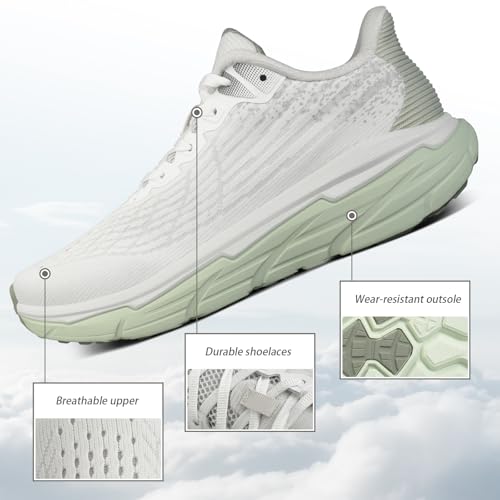Image of Men's Slip on Walking Sneakers - Lightweight Running Shoes - Cushioned Comfort for Gym, Training, Tennis, Workout - Athletic Fashion - Black /Beige Size 6.5-13