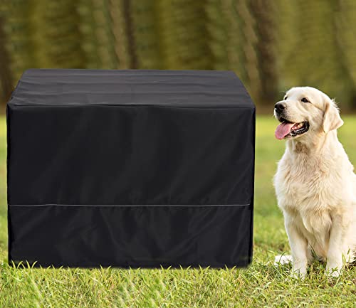 Dog Crate Cover for Wire Crates Kennel Cage, Heavy Nylon Waterproof, Fits Most 24" inch Dog Crates, Easy to Put On, Take Off, Shade Off and Adjustable - Cover only - Black - Image 5