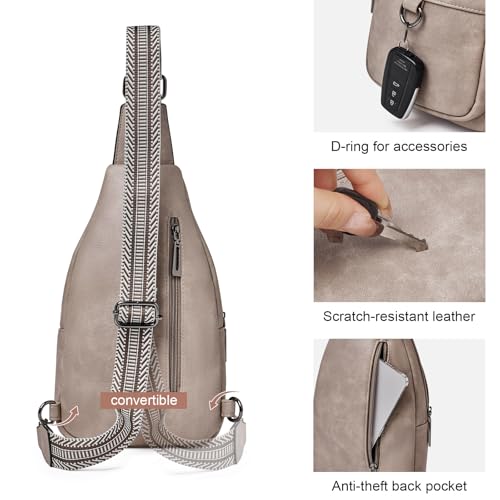 Image of cakang Womens Sling Bag Crossbody Bags for Women Vegan Leather Sling Backpack Daypack Fanny Pack Crossbody Purse Travel