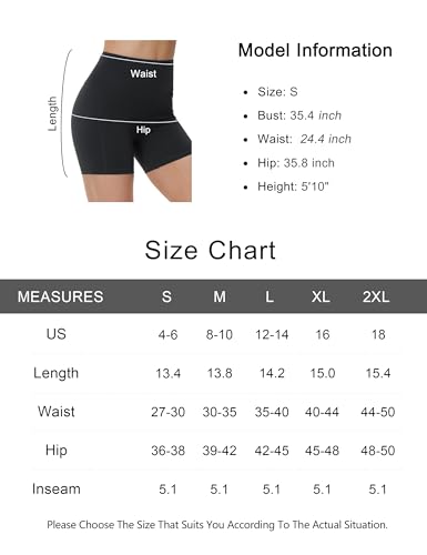 THE GYM PEOPLE Radlerhose Damen Hohe Taille Yoga Shorts Sport Kurze Leggings Sporthose Bauchkontrolle Laufhose Kompressionsshorts Fitness Workout Short