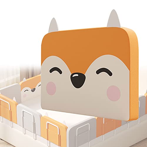Barriera Letto di Sicurezza Spondina Letto Morbida per Bambini, Sbarra Letto Bambini, Sponde Letto Bambini Anti Caduta con Struttura in Metallo, Facile da Installare ( Color : Fox , Taglia : 60cm )