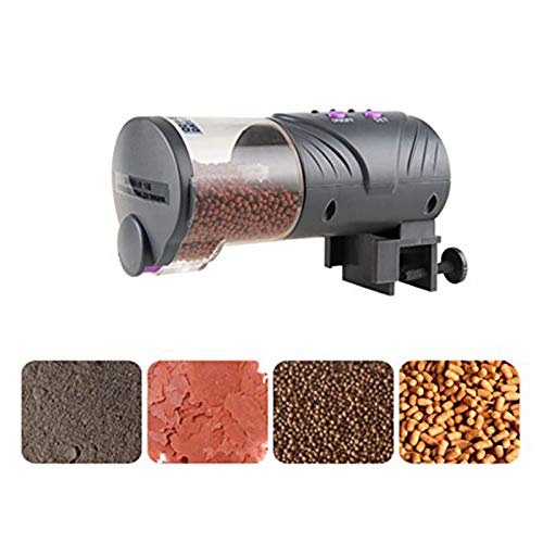 Automatic Fish Feeder, Aquarium Fish Tank Auto Timer Feeding Food Dispenser Vacation&Weekend Goldfish Tortoise Feeding Machine (Grey)