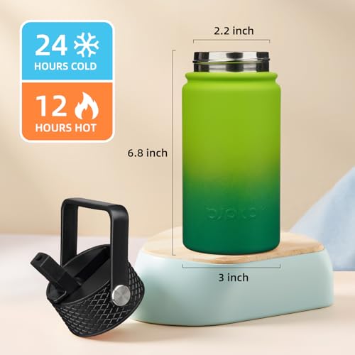 Image of BJPKPK Insulated Water Bottle, 15oz Stainless Steel with Straw Lid