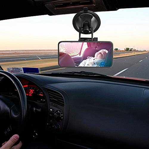 Image of KIMISS Backseat Mirror, Adjustable Car Interior Baby Rear View Mirror Kids Monitor Glass for Safety Seat with Suction Baby Mirror for Car