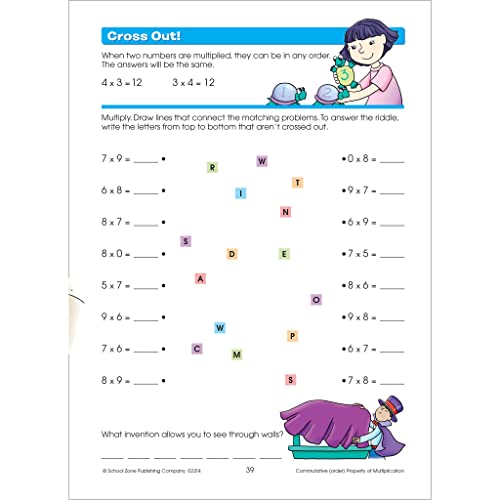 School Zone Multiplication Facts Made Easy Workbook: 64 Pages, 3rd Grade, 4th Grade, Math, Skip Counting, Arrays, Word Problems, Ages 8 to 10 (I Know It! Book Series) - Image 5
