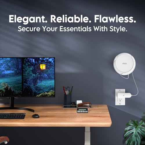 Image of XLTTYWL Wall Mount for TP-Link Deco BE23 /25 WiFi 7 (White, 1 Pack) | Fits Deco BE23 / BE25 / BE3600 / BE5000, Durable ABS+PC, Space & Cable Management, Secure & Stylish Design for Home / Office