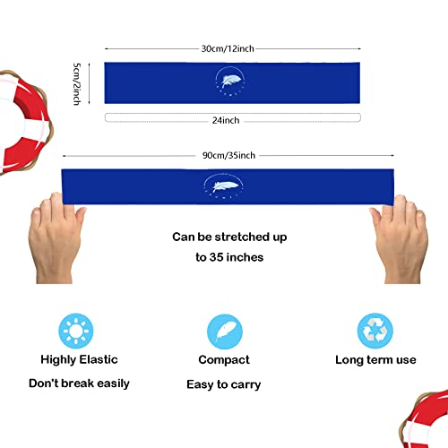 Towel Bands (6 Pack) - Stretch Rubber Beach Towel Clips For Beach Cruise Pool Chairs, Lounge Towel Holder Elastic, Cruise Ship Essentials (Blue/Vista) #TOP1