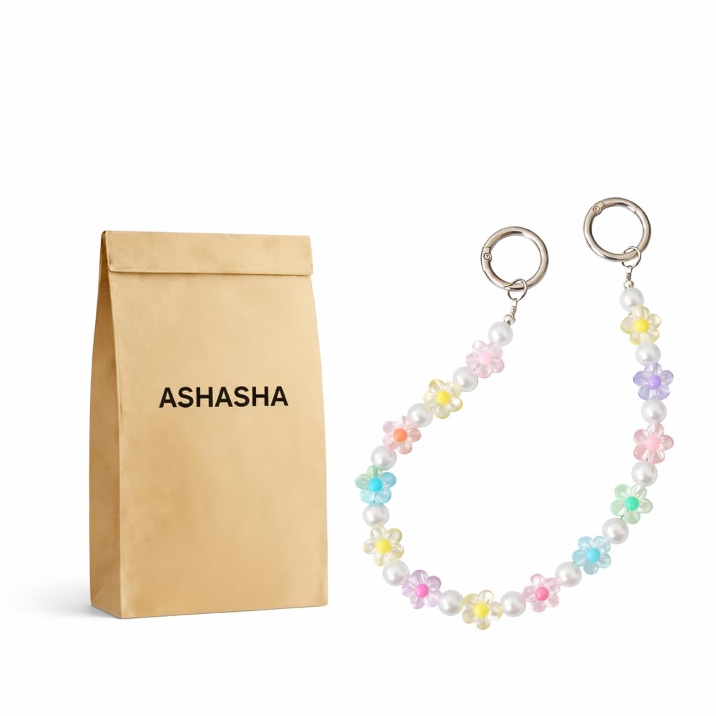 Pearl Beaded Phone Charm with Colorful Flower | Cute Aesthetic Wrist Strap Lanyard For Mobile, Handbag, Keychain Accessory | Stylish Gift for Girls & Women-image-14