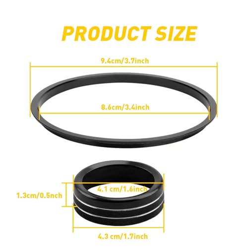 Image of AC knob Cover Trims and AC Vent Inner Rings for Toyota Tacoma Accessories 2016-2023 Interior Air Conditioner Vent Ring Cover Trims Air Conditioner Knob Rings 8pcs-Set (Black)