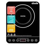 Abode Single Induction Hob Portable Digital Touch Control 2000W Double Electric Cooker, Plug In & Go...