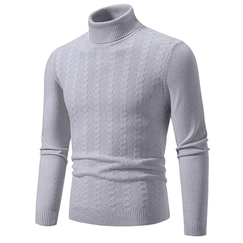 Men Fall Winter Knitted Pullovers Casual Warm Knit Turtleneck Pullover Sweaters 7