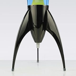 MATHMOS Lampe à lave fusée Telstar emblématique Noir | Inventeurs de la lampe à lave | Lampes à lave Bleu & Vert en métal moulé, remplies à la main en Grande-Bretagne