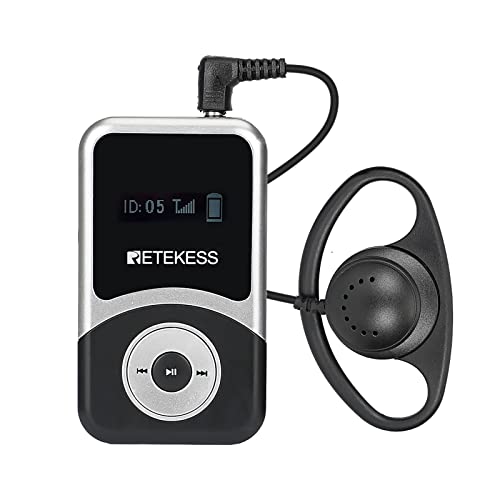 Receptor Sistema de Guía Turística Retekess T131S Versión Nueva | Auricular Universal para Ambas Orejas, 328 pies, 1 Receptor miniatura 1