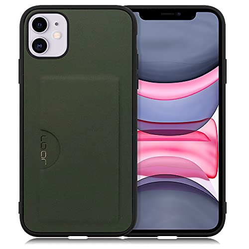 LOOF Skin Slim-Slot iPhone11 用 ケース カバー カードポケット カード収納 カード 背面 スマホケース スマホカバー 背面カード収納[エバーグリーン]