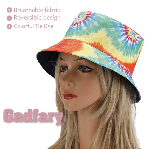 Image of Reversible Bucket Hat for Women Summer Travel Fisherman Cap, Girls Cute Double Side Wear Bucket Cap