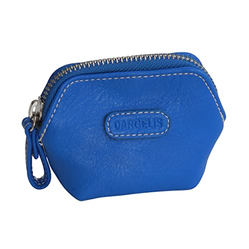 Münzgeld Mini Börse von Dargelis - kleine echt Leder Reise Unisex Geldbörse Munzgeldbeutel Portemonnaie (Blau) - präsentiert von ZMOKA®