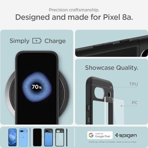 Image of Spigen for Pixel 8a Case, Ultra Hybrid[Anti-Yellowing] [No Magnet Ring] - Matte Black