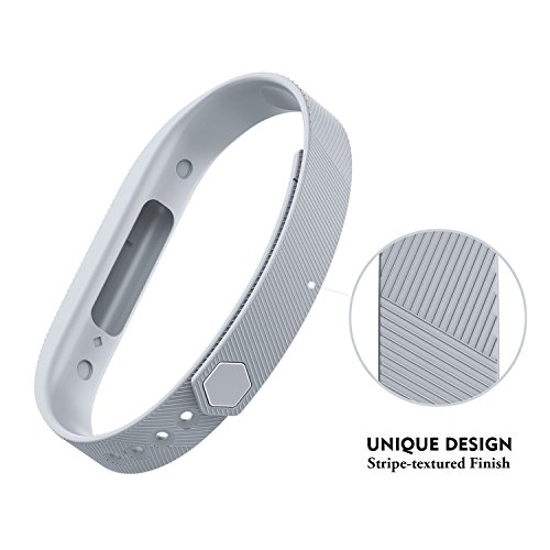 Greeninsync Compatible With Fitbit Flex 2 Replacement Bands, Sports Classic Silicon Bracelet Strap Large W/Fastener Clasp Accessory Gray For Fitbit Flex 2 Smart Watch Unique Design Large #TOP6