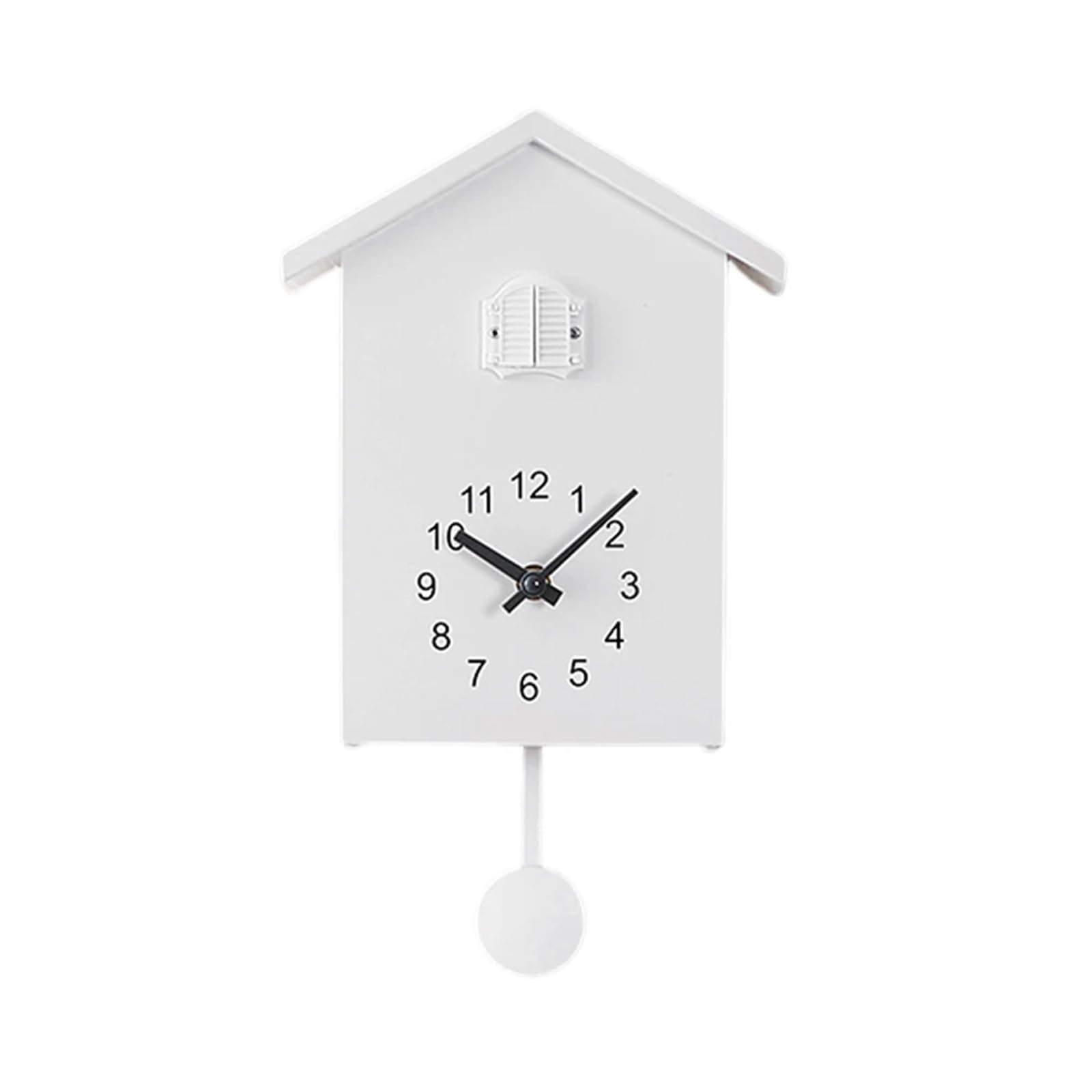 SNGUOQ Cuckoo Wall Clocks For Home Decor Bird House Clock Smart Night Mode Hourly Chime For Living Room For Bedroom Office(White)