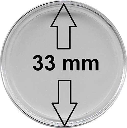 Preisvergleich Produktbild w-deal Münzkapseln 33 mm, 50 Stück, ohne Rand