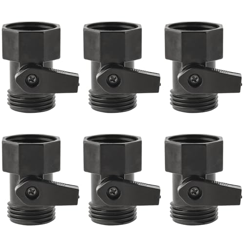 Garden Hose Shut Off Valve- 6 Pack 3/4'' Plastic Garden Hose Connector,Water Hose Shut Off Valve for Water Pipe Water Gun Valve Control